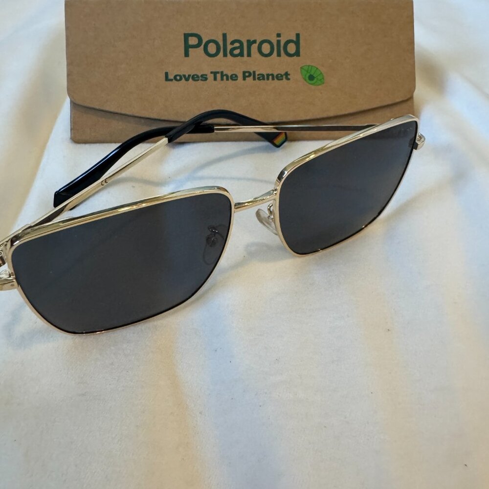 Polaroid Sunglasses – Gold Frame with Black Lenses - Picture 2 of 4